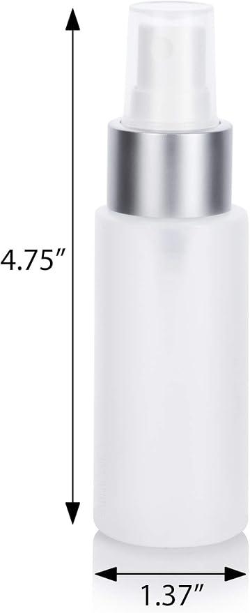 JUVITUS 2 oz Clear Natural Cyliinder Plastic Squeeze Bottle with Silver Metal Fine Mist Spray (12 pack)