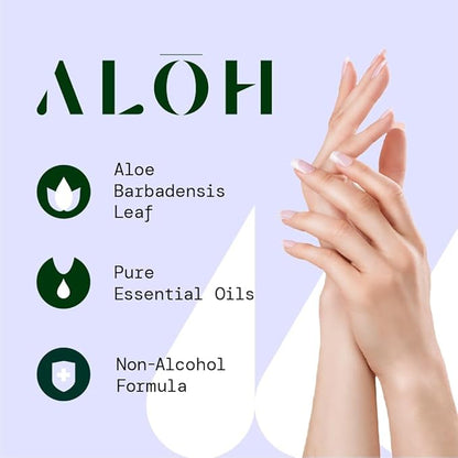 ALŌH Skin - Softening Sanitizing Hand Wipes – Peppermint Eucalyptus + Aloe - 1 Box of 500ct Individually Wrapped Wipes