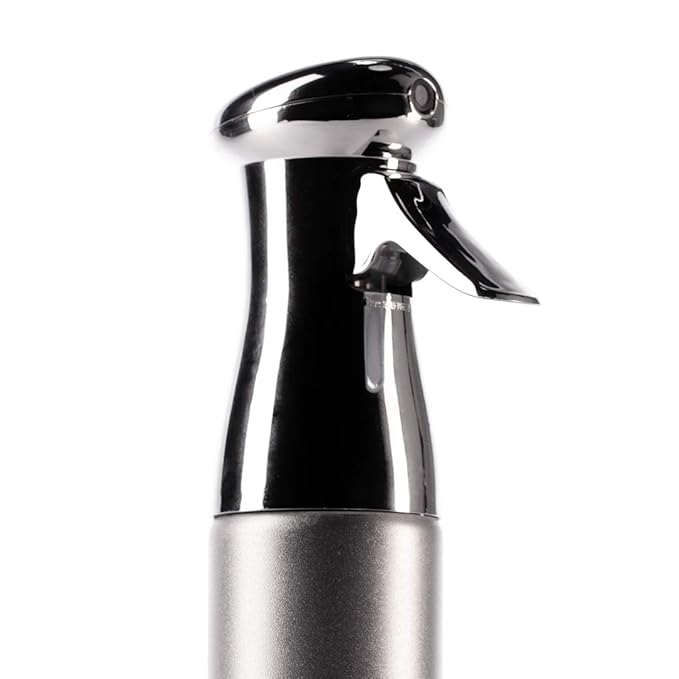 Colortrak Luminous Spray Bottle, 250ml/8.5oz Bottle with Full 360° Distribution, Easy-Use Pump, Quick View Window to Monitor Water Level, Eco-Friendly, Silver