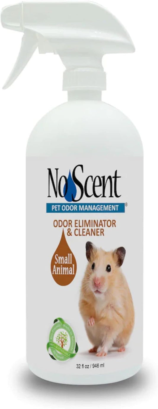 No Scent Small Animal Guinea Pig Cage Cleaner | Hamster & Rabbit Habitat Pet Odor Spray (32 Fl Oz / 946 mL)