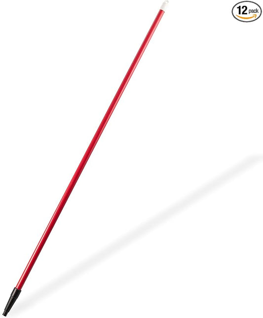 SPARTA 4022005 Spectrum Fiberglass Broom Handle, Mop Handle, Replacement Handle With Acme Threaded Tip For Commercial Cleaning, 60 Inches, Red, (Pack of 12)