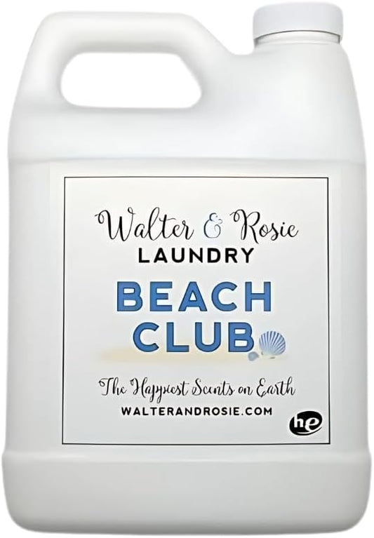 Walter & Rosie Beach Club Luxury Detergent - Inspired Scent with Green Notes & White Jasmine - Cleans All Fabric Types - Ideal for Machine & Handwash - The Happiest Detergent on Earth - 64 Oz