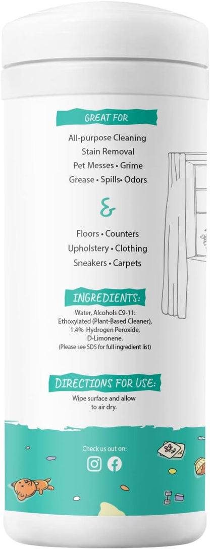 Hydrogen Peroxide Cleaning Wipes | All Purpose Cleaner and Stain Remover | Multipurpose for Kitchen, Bathroom, All Surfaces