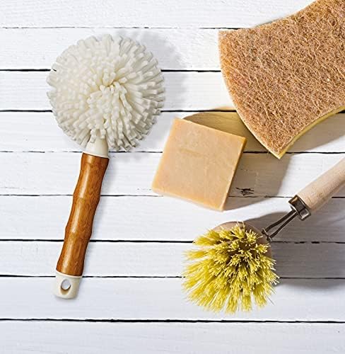 HIC Kitchen Bamboo Glass Brush, Bamboo with Non-Scratch Foam Tips