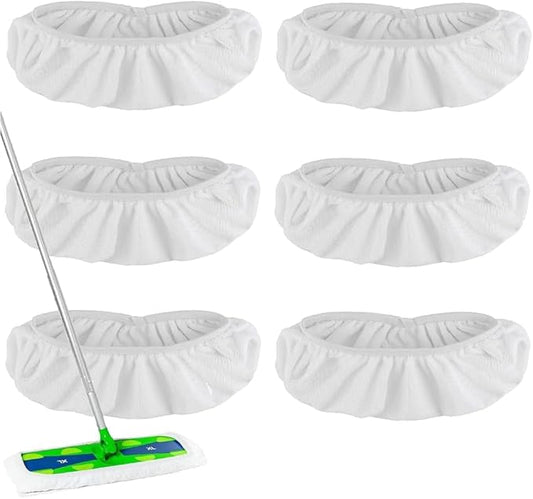 XL Wet Pads for Swiffer XL Sweeper: Cotton Extra Large Reusable Refills & Washable Microfiber Dry Sweeping Cloths Mop Pad Wet Mopping Cloth for Hardwood Floor Cleaning - 6 Pack