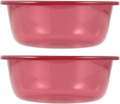 Round Plastic Wash Basin: 2pcs Stackable Camping Dishpan Vegetable Fruit Dish Tub Foot Soak Tub Laundry Hand Wash Bucket Dish Pans for Washing Storage Cleaning Supplies
