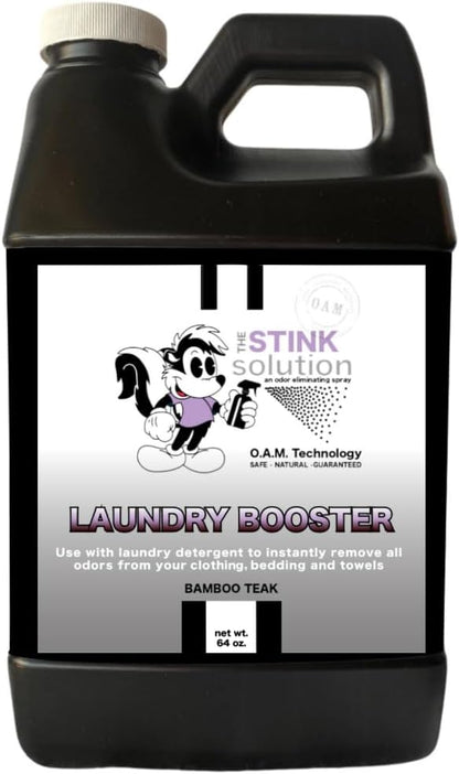 Laundry Booster Deodorizer For Strong Odor to Get The Sweat Smell Out of Clothes, Bedding, Towels, and All Fabrics - Bamboo Teak Scent - 1 64oz Bottle Laundry Supplies