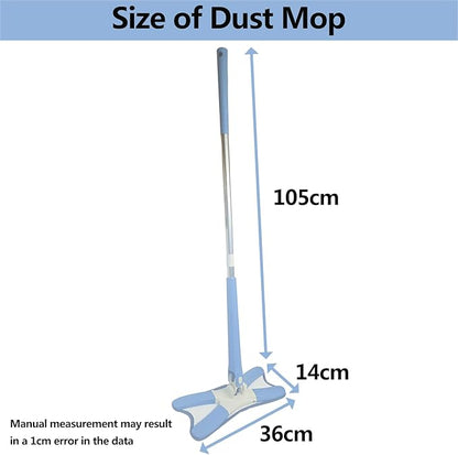 Household Dust Mop Washable Dust Mops for Floors Convenient Wet Mopping Innovative Dust Mops for Hardwood Floors Microfiber Wet Mop Pads Wet Dry Dual-Use Mop (Blue)