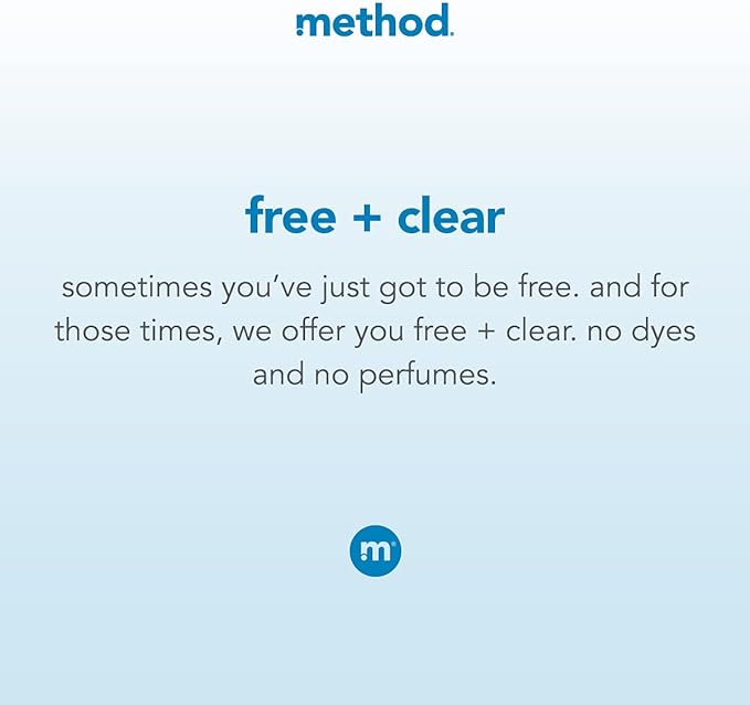 Method Liquid Laundry Detergent; Fragrance Free + Clear; Plant-Based Stain Remover; 66 Loads per 53.5 fl oz bottle; (Pack of 1)