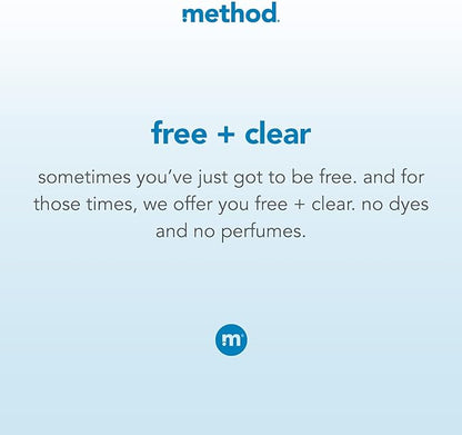 Method Liquid Laundry Detergent; Fragrance Free + Clear; Plant-Based Stain Remover; 66 Loads per 53.5 fl oz bottle; (Pack of 1)