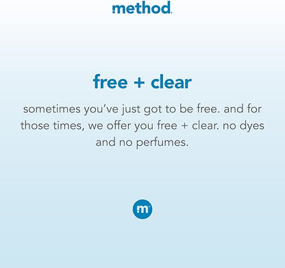 Method Liquid Laundry Detergent; Fragrance Free + Clear; Plant-Based Stain Remover; 66 Loads per 53.5 fl oz bottle; (Pack of 1)