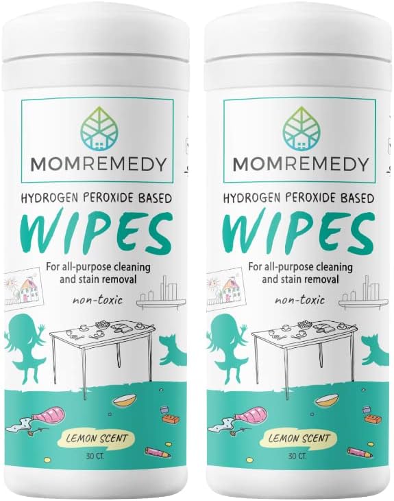 Hydrogen Peroxide Cleaning Wipes | All Purpose Cleaner and Stain Remover | Multipurpose for Home, Kitchen, Bathroom, All Surfaces | Non-Toxic