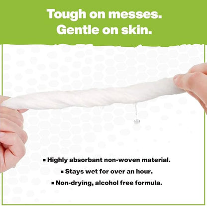 Crocodile Cloth Power Scrub - 40 (15" x 10") Heavy Duty Cleaning Wipes. Safe on Skin & Multiple Surfaces. Infused with Aloe & Vitamin E. Textured, Large, Pre-Moistened & Absorbent.