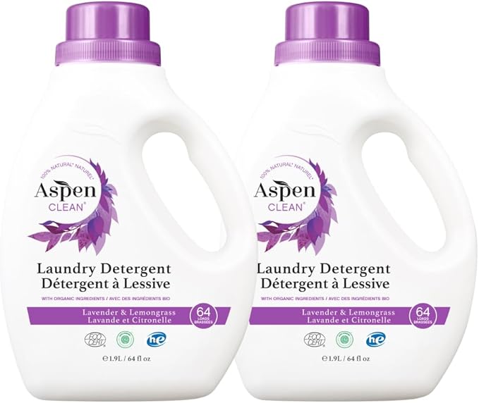 Natural Laundry Detergent Lavender & Lemongrass - 100% Natural, Organic, HE Liquid Laundry Detergent - Vegan, Cruelty-Free, Biodegradable - Safe for Babies, Pets & Kids - EWG Certified (2