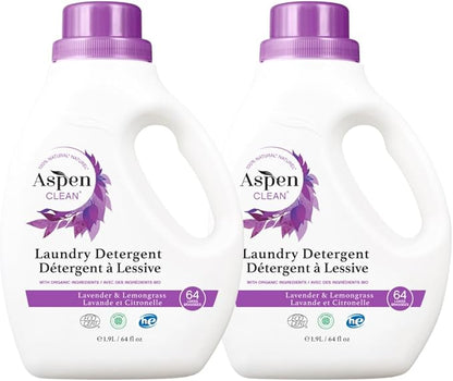 Natural Laundry Detergent Lavender & Lemongrass - 100% Natural, Organic, HE Liquid Laundry Detergent - Vegan, Cruelty-Free, Biodegradable - Safe for Babies, Pets & Kids - EWG Certified (2