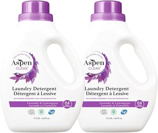 Natural Laundry Detergent Lavender & Lemongrass - 100% Natural, Organic, HE Liquid Laundry Detergent - Vegan, Cruelty-Free, Biodegradable - Safe for Babies, Pets & Kids - EWG Certified (2