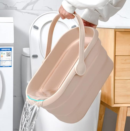 Long Plastic Rectangular Handy Baskets/Mop Buckets (Collapsible Buckets 02-Brown)