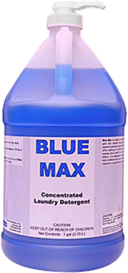 Laundry Deep Cleaning Bundle 2-Pack - 1 Gallon Each of Blue Max Industrial-Strength Detergent & Detco Pink Fabric Softener Concentrate - Safely Clean 256 Loads Per Gallon, 1/2 Ounce Per Load