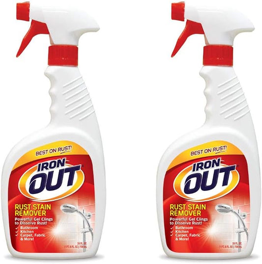 Iron OUT Rust Stain Remover Spray, 24 fl oz, 2 Bottles, 2 Pack