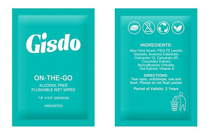 50 Pcs Wet Wipes, Fragrance Free, Plant Based, Aloe Vera for Butt, Hands, Face Cleaning, Sufficient Quantity, Individual Wrapped, Portable Size, Ideal for Daily Use