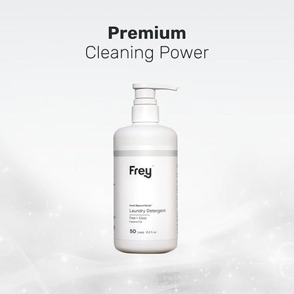 FREY Concentrated Liquid Laundry Detergent – 50 Loads |Ultra Concentrated, Natural, Eco-Friendly Formula | Unscented | Gentle on Clothes | 2-Pack