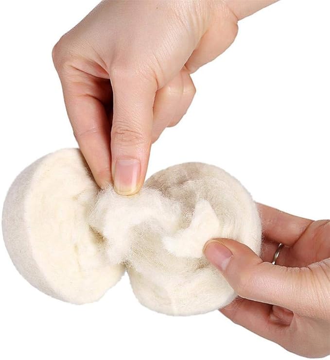 Wool Dryer Balls with Pouch XL 6-Pack Organic Eco Reusable Natural Fabric Softener
