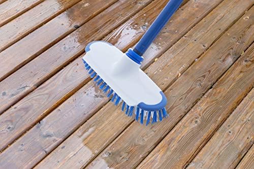 Superio Deck Scrub Brush with Long Handle 54", Heavy Duty Stiff Bristles Grout Scrubber with Scraper - Cleans Hot Tub, Swimming Pool, Granite Tiles, Bathroom, Patio, Kitchen, Wall and Deck (2, 54")…