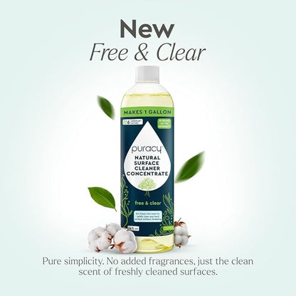 Puracy Multi-Surface Cleaner Concentrate - TikTok Trend Items, Natural All Purpose Cleaning Solution, Plant-Powered Cleaner Must Haves from TikTok Made Me Buy It (Free & Clear, 16 fl oz)