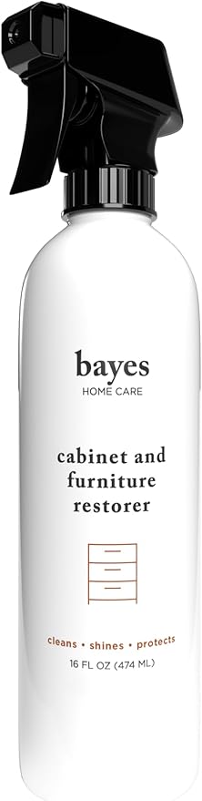 Bayes High-Performance Furniture, Cabinet Cleaner and Polish - Cleans, Conditions, and Preserves Fine Wood Furniture and Cabinetry - 16 oz