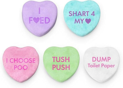 DUDE Wipes Conversation Hearts Candy Gift For Him Bundle With 1 Pack 48 Flushable Wipes Mint Chill - Valentines Day Gift for Him - Sewer & Septic Safe