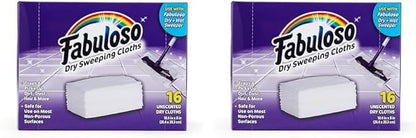 Fabuloso Dry Cloths, 16ct | Dry Sweeping Pads, for Use with Fabuloso Dry + Wet Sweeper for Bold and Bright Cleaning Experience | Clean Your Floors with Ease (Pack of 2)