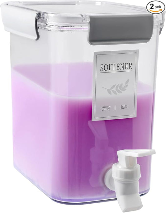 Laundry Detergent Dispenser Beverage Refrigerated Bucket with Faucet Fabric Softener Container for Detergent, Lemonade Juice, Milk, Fabric Softener, Bleaching Agent, 124oz, Grey