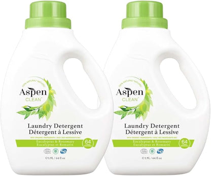 Natural Laundry Detergent Eucalyptus & Rosemary - 100% Natural, Organic, HE Liquid Laundry Detergent - Vegan, Cruelty-Free, Biodegradable - Safe for Babies, Pets & Kids - EWG Certified (2