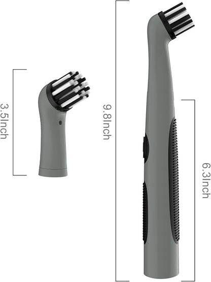 SOARING Rechargeable Electric Cleaning Brush with 4 in 1 Multiple Brush Heads,Indoor Household Cordless Motorized Brush for Bathroom Toilet Kitchen Tile Crevice (Gray & Black)