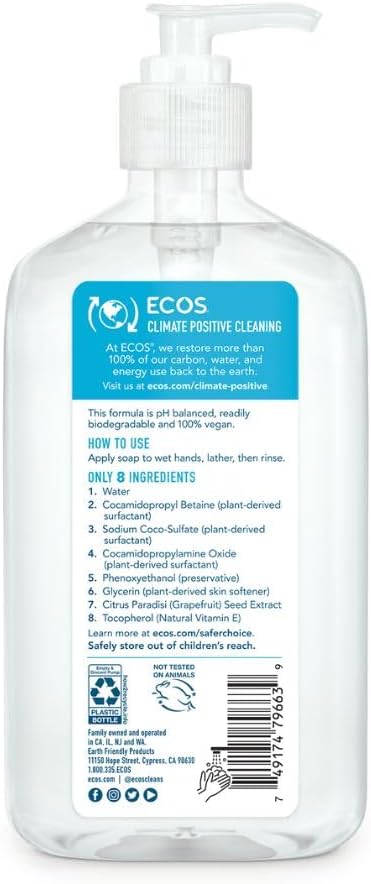 ECOS Non Toxic Dish Soap/Baby Dish Soap/Non Toxic Hand Soap/Biodegradeable Washable Cleaning Sponge/FREE Save the Planet Sticker