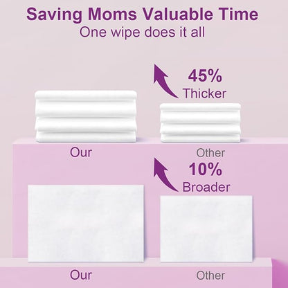 Breast Pump Wipes, 3 Packs Natural Pump Cleaning Wipes On The Go, Resealable Manual Pacifier Wipes Quick Clean Breastfeeding Supplies