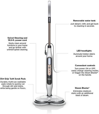 Shark Steam & Scrub with Steam Blaster Technology All-in-One Hard Floor Steam Mop with 3 Steam Modes & LED Headlights S8201