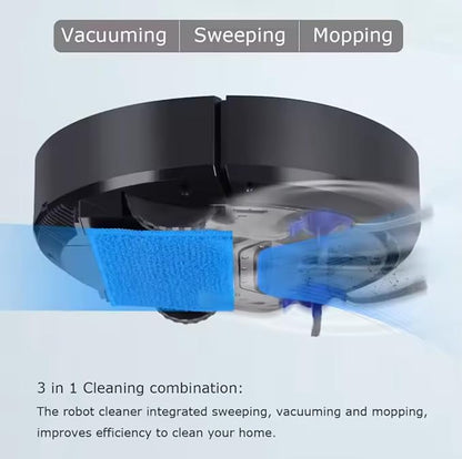 Robot Vacuum and Mop Combo, WiFi/App, Robotic Vacuum Cleaner with Schedule, 2 in 1 Robot Vacuum with mop pad and Dustbin, Self-Charging, Slim, Ideal for Hard Floor, Pet Hair