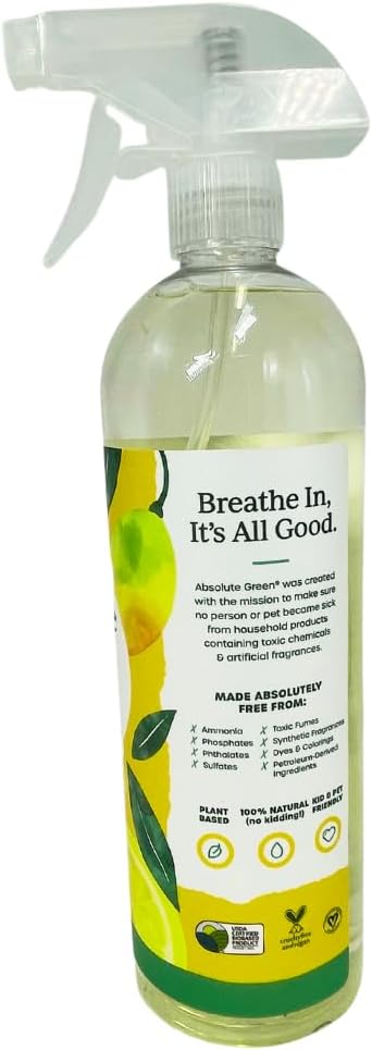 All Purpose Cleaner Spray, Non-Toxic, Kitchen, Bath, Countertop, Stainless, Safe around Kids + Pets, Natural Lemon Scent, 25 oz (2 Pack)