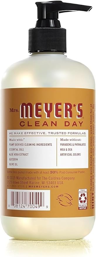 MRS. MEYER'S CLEAN DAY Kitchen Basics Soap Set, Apple Cider, Liquid Hand Soap 12.5 oz, Liquid Dish Soap 16 oz,1 CT