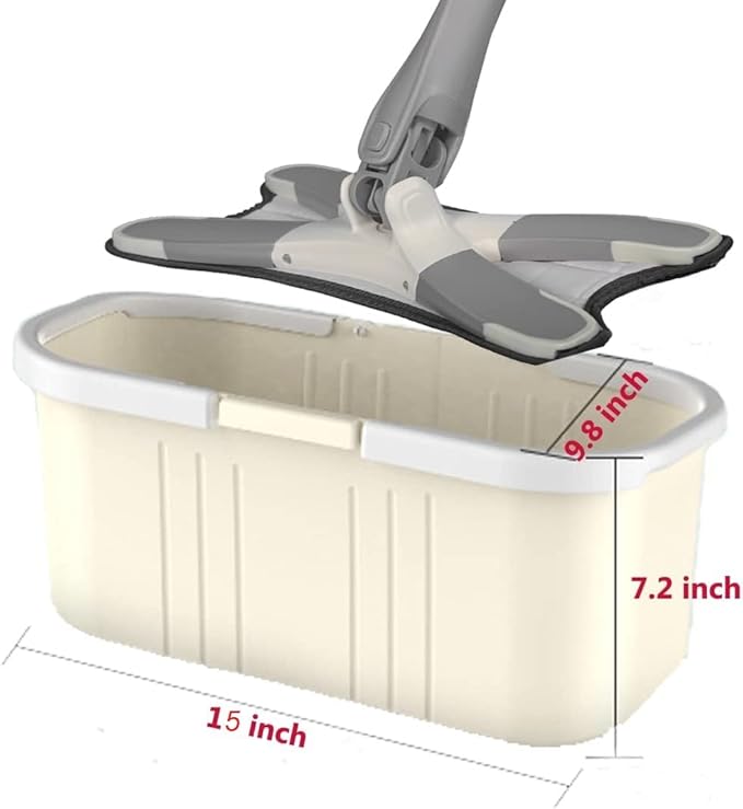 Long Plastic Rectangular Handy Baskets/Mop Buckets (Noncollapsible Buckets 03 - Ivory)