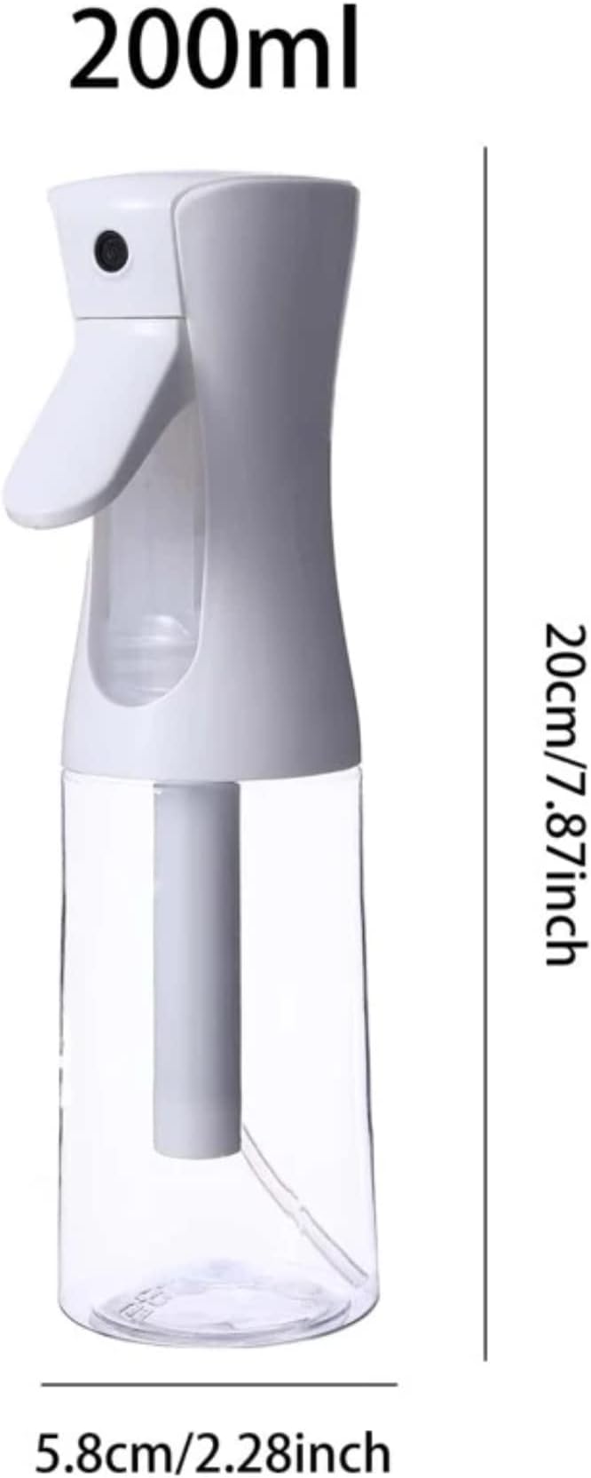 Continuous Spray Bottle for Hair - Empty Ultra Fine Water Mist Sprayer for Hairstyling, Salons, Cleaning, Plants, Misting & Skin Care(6.8OZ-2PACK, Clear)