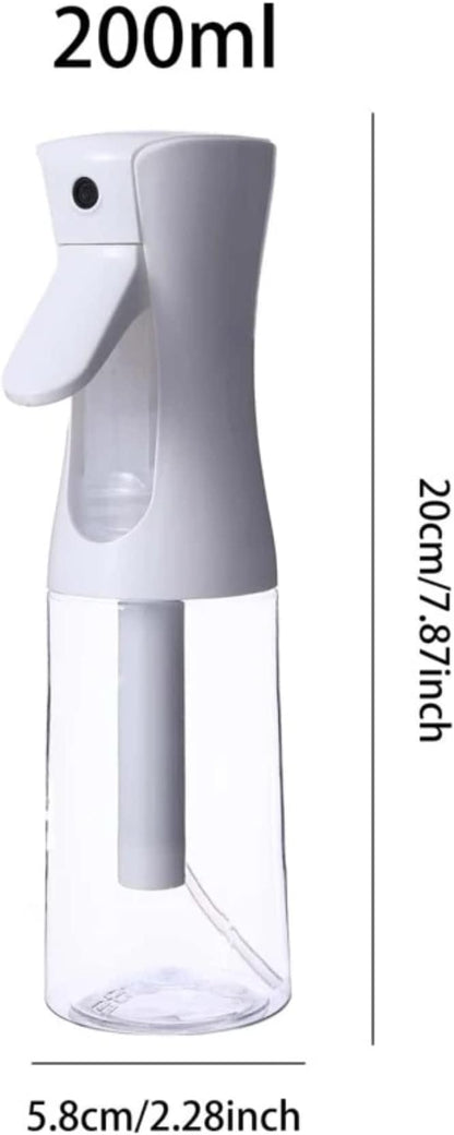 Continuous Spray Bottle for Hair - Empty Ultra Fine Water Mist Sprayer for Hairstyling, Salons, Cleaning, Plants, Misting & Skin Care(6.8OZ-2PACK, Clear)