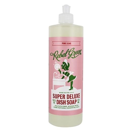 Rebel Green Dish Soap Pink Lilac, 16 oz