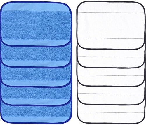 Microfiber Replacement Mopping Cloths Mop Pads Compatible with iRobot Braava 380 380t 320 321 Mint 4200 4205 5200 5200C Robotic Vacuum Cleaners (5 Wet & 5 Dry)