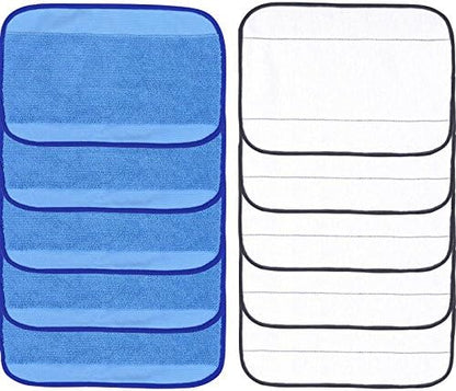 Microfiber Replacement Mopping Cloths Mop Pads Compatible with iRobot Braava 380 380t 320 321 Mint 4200 4205 5200 5200C Robotic Vacuum Cleaners (5 Wet & 5 Dry)
