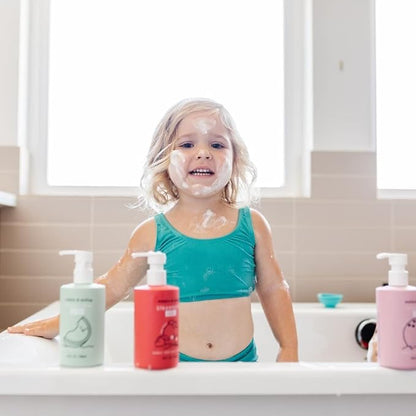 Dabble & Dollop Honeydew Melon + Vanilla Body Wash & Shampoo - 3 in 1 Natural Bubble Bath for Kids, USA-Made, Paraben & Sulfate Free, Vegan, Gluten-Free, Tear-Free (Pack of 2)