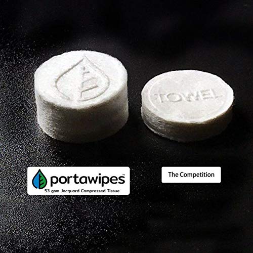 Coin Tissues | 100 Pack with 2 Carrying Cases | Toilet Paper Tablets | Compressed Towels | Expandable Wipes | Soft & Odor Free