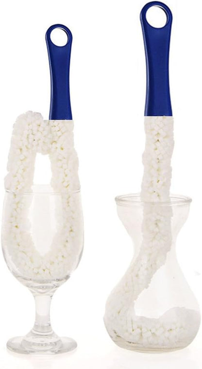 Bottle Cleaning Brush - Set of 2 Flexible Bottle Scourer - Multi-Function Household Cleaning Tools for Cleaning of Wine Decanters, Goblets, Glasses, Cups