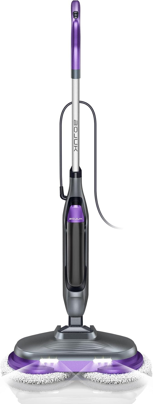 Steam Spin Mop, Smart Steam & Scrub Mop with 4 Cleaning Modes & LED Headlights, Safe for all Sealed Hard Floors like Tile, Hardwood, Stone, Laminate, Vinyl & More F2
